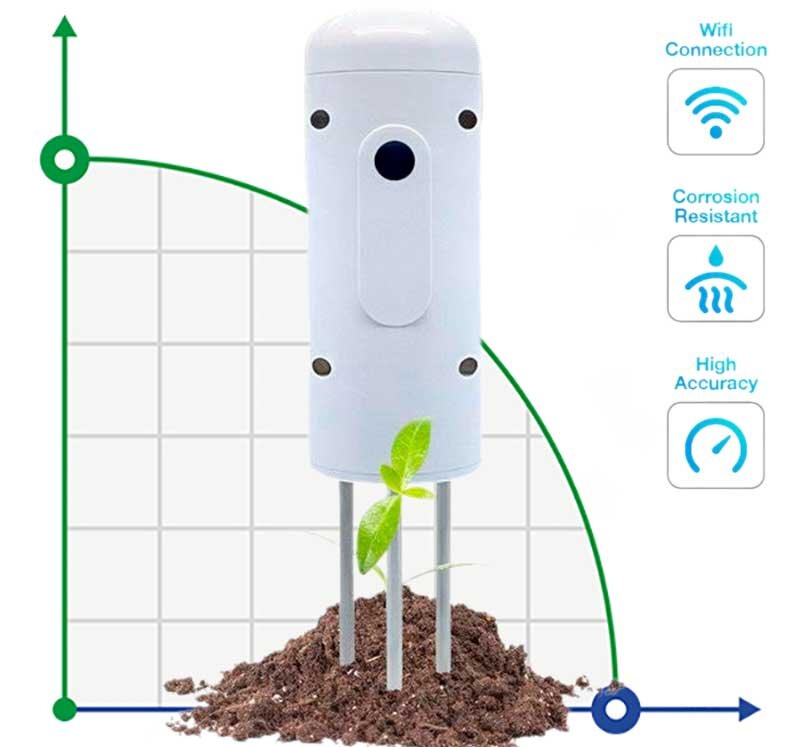 Sensor de humedad y temperatura del suelo con Wi-Fi