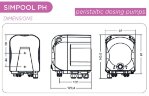 Peristaltic dosing pump AQUA PDP SIMPOOL LIGHT PH 03-01 - 230V - SANTOPRENE - COMPLETE WHITE