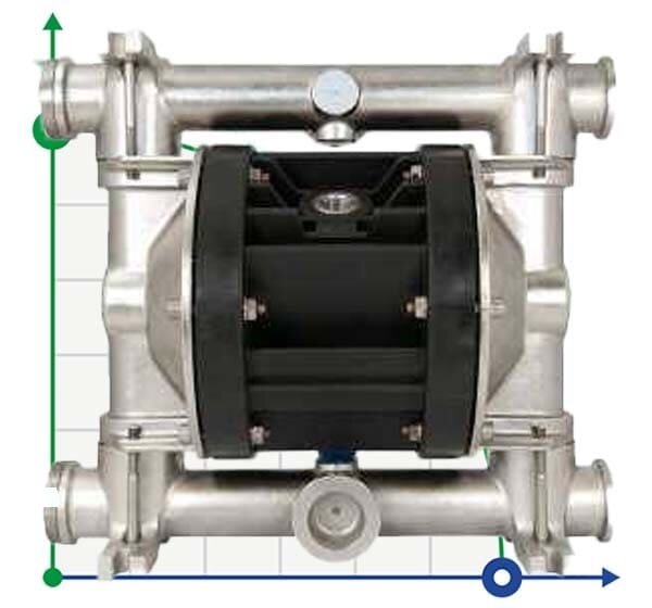 Bomba neumática de diafragma BOXER 81 AISI 316 IB81-A-HTTAT-C