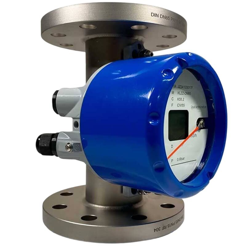 DN65 Витратомір (ротаметр) з нержавіючої сталі KLZDN65-1/PN16 (22% олія, 78% розчинник(гексан) 750 кг/м3, 40-60°C) 4000~40000 l/h, 4-20mA, Ex