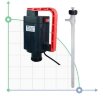 Pompe vide-fût électrique TR PVDF avec arbre Hastelloy 1200 mm