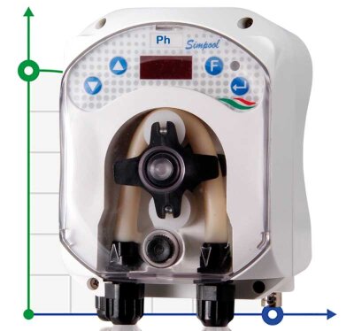 Peristaltic dosing pump AQUA PDP SIMPOOL LIGHT PH 1.4-01 - 230V - SANTOPRENE - COMPLETE WHITE
