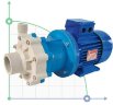 CM MAG-P15 PP - центробежный насос с магнитной муфтой,  23 м3/ч (383 л/мин); напор 19,6 м