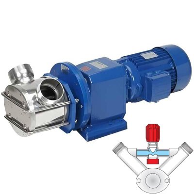 Impeller pump for pumping rubber latex LIVERANI RID MINOR 40 +BY-PASS NR TF 1.5 kW, 350 rpm, 380V with gearmotor