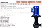 Vertical plastic chemical pump QHD-65SK-55EGV38KABS-3801, GFRPP, 853L/min, 24m, 4kW, 380V