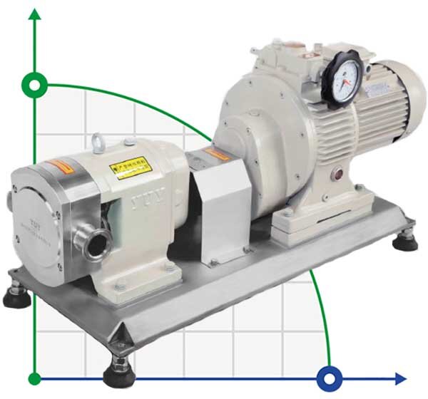 Pompe à lobes hygiénique RLP-Z-15L, AISI 304, 2,2 kW, 380V 50HZ 3P