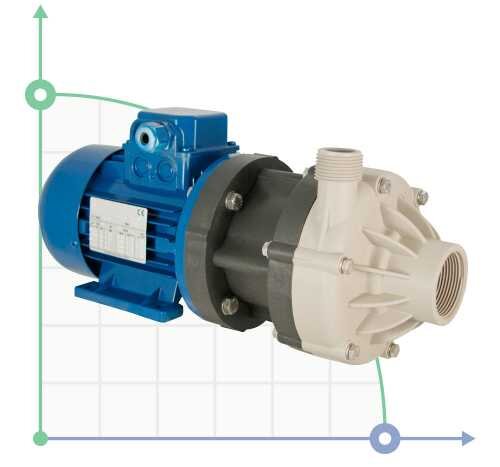 Pumpe mit Magnetkupplung  DM 06 PP mit  Elektromotor 0,25 kW