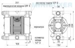 Pneumatic diaphragm pump BOXER 50 PP IB50-P-MTTPV