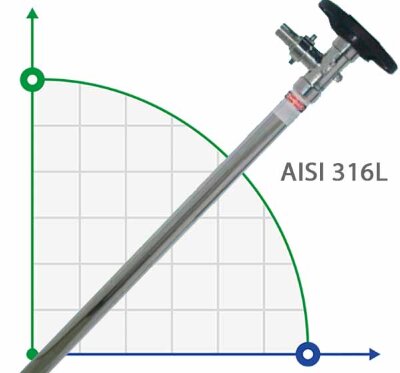 1500 мм, AISI 316L, HP насосна частина (труба) до насоса для бочок