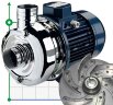 Edelstahlpumpe CRX EBARA DWO 200, 1,5 kW, 45 m3/h, 13,2m, 220V/M, AISI 304 mit offenem Laufrad