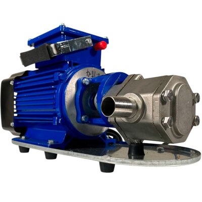 Pompe à engrenages en acier inoxydable pour le pompage de liquides visqueux WCB-75/220V 50Hz, 37,5 l/min, 30 m, AISI 304, 0,75 kW, 1400 tr/min, Ex