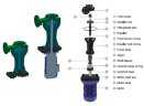 Bomba electrolito QHD-100SK, CFRETFE-11 kW, 1700 l/min, 35m, motor Kingdom