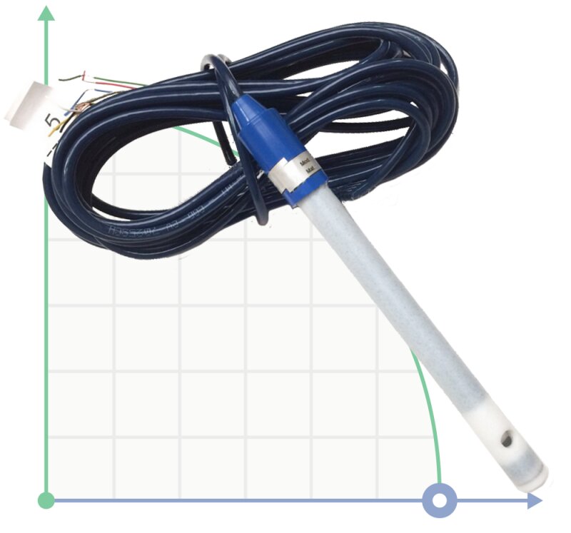 Графитовый датчик электропроводности CD, PTFE GR, K=1 (0-100 mS) + Temp