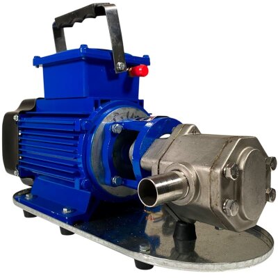 Bomba de engranajes de acero inoxidable para bombeo de aceite vegetal WCB-75/220V 50Hz, 75 l/min, 30 m, AISI 304, 0,75 kW, 2900 rpm, Ex