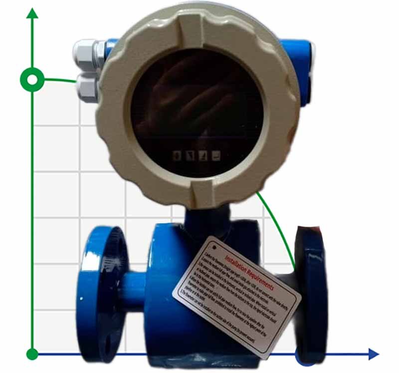 DN80 Débitmètre électromagnétique LDG PN16 (mélange d'alcool 8-10%) 0...50 m3/h, 4-20mA+RS485 en acier au carbone, revêtu de PTFE
