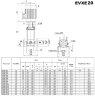 Mehrstufige Druckerhöhungspumpe EVXE20/6, 7,5 kW, 28,8 m3/h, 101m, 380V/T, AISI 304 (EBARA EVM)