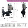 Pompe doseuse pour stations de traitement d'eau AQUA MSA, PP, 54 l/h, 12 bar, 0,37 kW, 380V