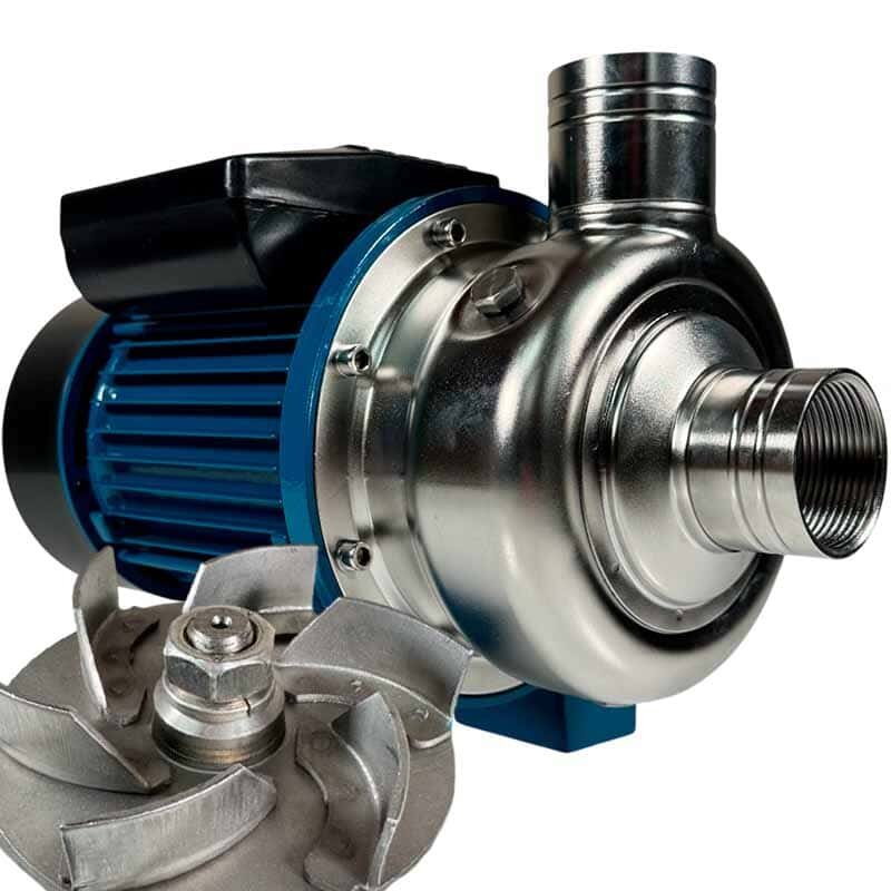 Pumpe zum Waschen von Gemüse und Obst TS100, 0,75 kW, AISI 304, 380 V/50 Hz, 2900 U/min mit offenem Laufrad