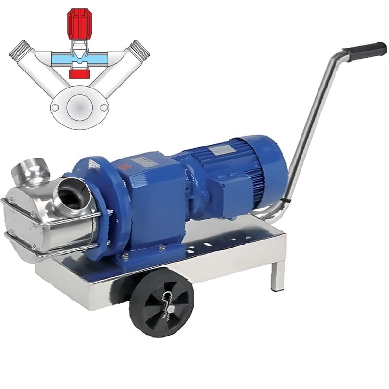 Impeller pump for pumping rubber latex LIVERANI RID MINOR 40 +BY-PASS NR TF 1.5 kW, 350 rpm, 380V with gearmotor with trolley