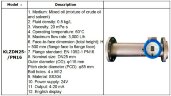 DN25 Stainless steel rotameter flowmeter KLZDN25-PN16 for a mixture of crude oil and solvent, 0.8 kg/l, 20 mPa·s, 60°C, 3000 l/h, 4–20 mA, H=500 mm