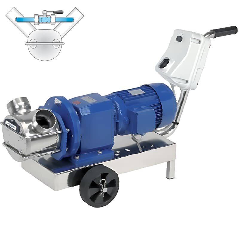 Impeller pump LIVERANI RID MAJOR 60 +BY-PASS NR TF 2.2 kW, 700 rpm, 380V with gearmotor with trolley with control panel CE, dry running protection