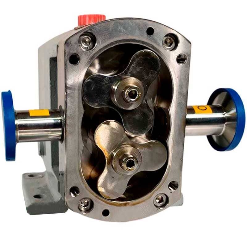 Pompa krzywkowa do produktów z wtrąceniami stałymi LQ3A-36-304/4/B, 3,8-7,6 m3/h, 5,5 kW, 200-400 obr./min, AISI304 bez silnika, przyłącze zaciskowe