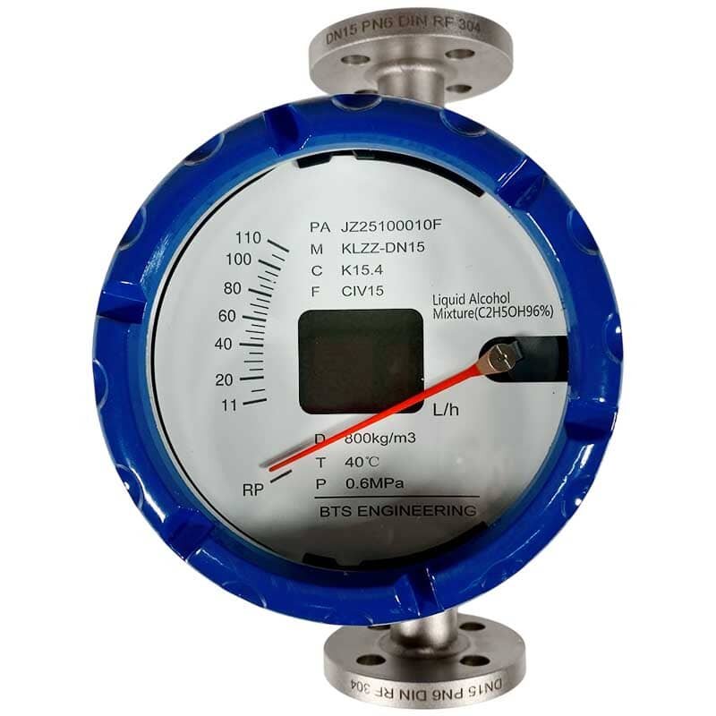 DN15 Przepływomierz rotametr ze stali nierdzewnej KLZZ PN6 (ciekła mieszanina alkoholi C2H5OH 96%), 11-110 l/h, 4-20mA, Ex