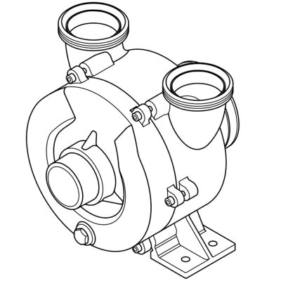 Жидкостно-кольцевой насос для перекачки молока, сыворотки LIVERANI NAUTIC 80 Inox FM 12V, 900 л/мин, AISI 316, без двигателя