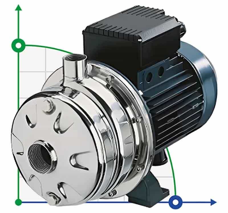 Pompe en acier inoxydable CBX/400, 3 kW, 9 m3/h, 71,5 m, 380 V/T, AISI 304 (EBARA 2CDX 120/40)
