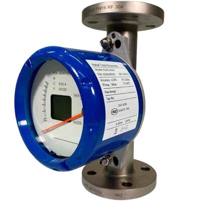 DN40 Stainless steel flow meter (rotameter) KLZDN40-PN16 (compressed air 10–130 °C, 2–5 bar), 30–000 m³/h, 4–20 mA