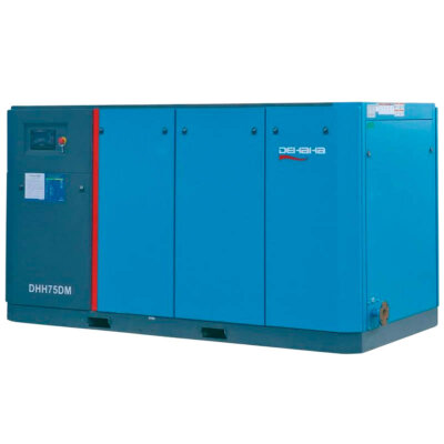 Two-stage PM VSD screw air compressor DDM series with air flow 2.6-73.73 m3/min, power 22-355 kW, working pressure 0.7-1.3 MPa