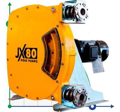 Индустриальный шланговый насос JXHIN-80-CI+Titanium-NBR-P, 24.5 м3/час, 11 кВт, 16 бар, 380В