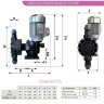 Bomba dosificadora de floculante AQUA MSN con motor de membrana, AISI 316L, 252 l/h, 8 bar, 0,37 kW, 380 V