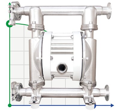 Pompe à membrane pneumatique RUBY FDA 015S-W-TSS-T
