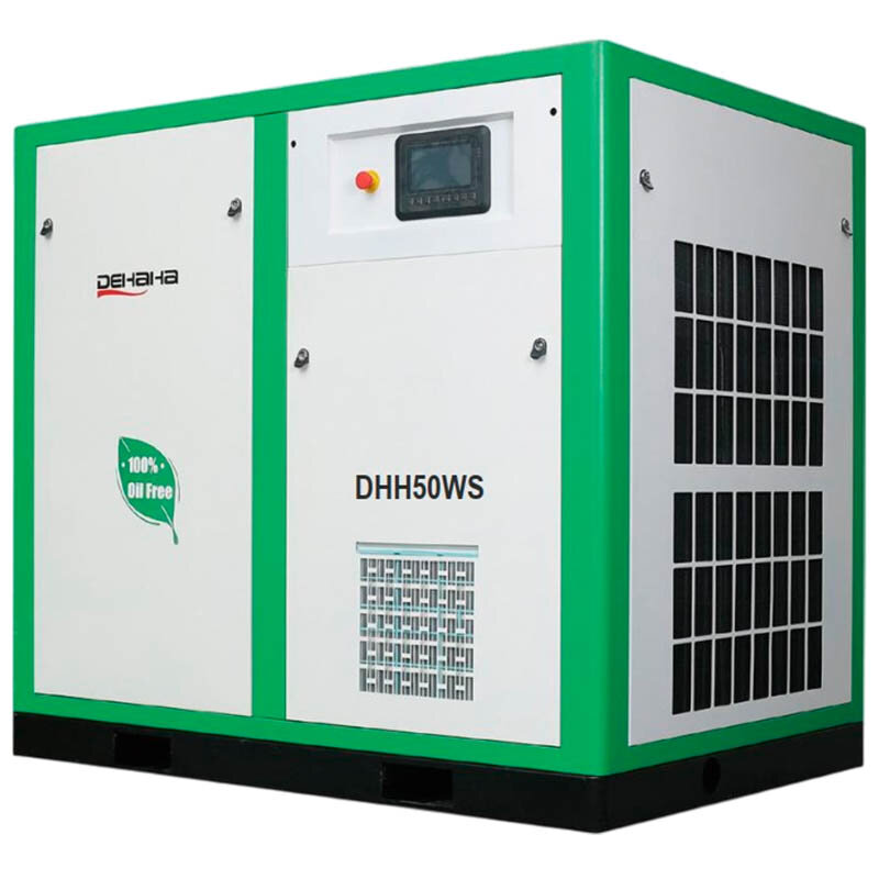 Sprężarka powietrza chłodzona wodą bezolejowa serii DEHAHA WS o przepływie powietrza 0,2-40,5 m3/min, mocy 5-250 kW, ciśnieniu 0,8-1,25 MPa