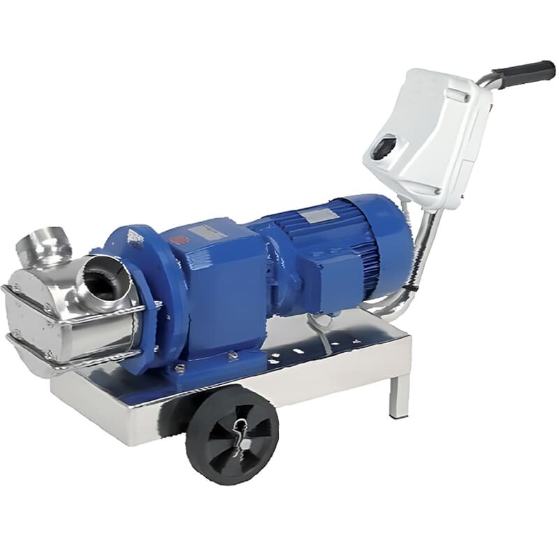 Impeller pump for syrup LIVERANI RID MAJOR 60 NR TF 2.2 kW, 470 rpm, 380V with gearmotor with trolley with a standard control panel