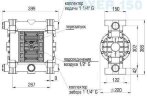Die pneumatischen Membranpumpen BOXER 150 PP IB150-P-HTTPT--