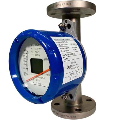 DN25 Caudalímetro rotámetro acero inoxidable KLZZ PN6 (mezcla líquida Alcohol C2H5OH 30%), 0,4-4,0 m3/h, 4-20mA, Ex