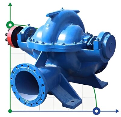 Double Suction Split Case Pump 1D630-90b, 1500, without engine