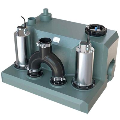 Station de relevage des eaux usées avec deux pompes et panneau de commande AIZL-1500W Double, 30/13, 1,5 kW, 220 V, 2 800 tr/min