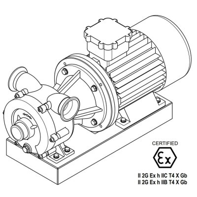 Жидкостно-кольцевой вихревой насос для морского сектора LIVERANI GR ADPE NAUTIC 70, 500 л/мин, TF 5,5 кВт, 1400 об/мин, 380В, Ex, бронза