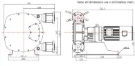 Industrial hose pump JXHIN-32-CI+ABS Plastic-NR-P, 1.65 m3/h , 1,5 kW, 16 bar, 380V