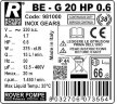 Bomba de engranajes BE-G 20 HP 0.6 para aceite sintético