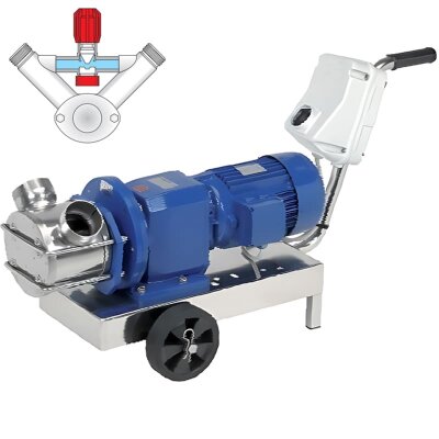 Impeller pump LIVERANI RID MINOR 40 +BY-PASS NR TF 1.5 kW, 700 rpm, 380V with gearmotor with trolley with a standard control panel