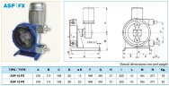 Schlauchpumpe zum Fördern von Reinigungsmitteln ACME Pompe ASP 10 FX 72 l/h, 0,18 kW, 35 U/min, mit fester Fördermenge