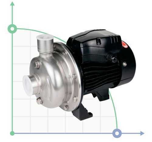 Bomba centrífuga ABK400, 380V 3kW Hmax 17m Qmax 1100l/min acero inoxidable Leo3.0