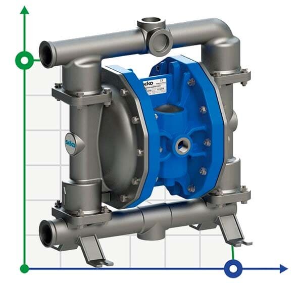 Pompe à membrane pneumatique SEKO Duotek AF250 AISI316