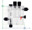 ETATRON-Elektroden-Doppelhalter mit Strömungsmesser