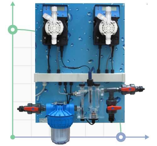 Dosing and control station for swimming pools POOL pH/Cl up to 500m3