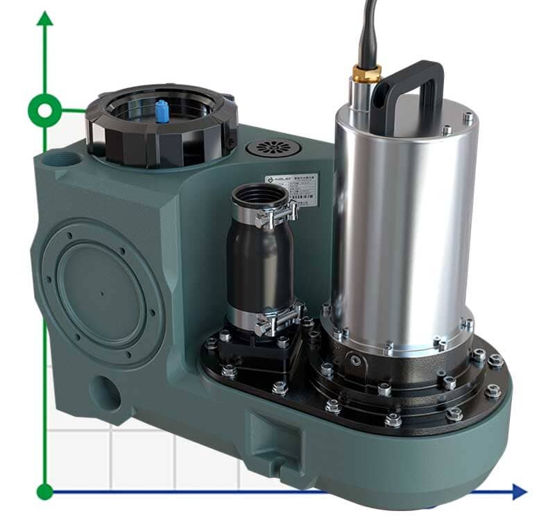 Abwasserhebeanlage mit Fernbedienung AIZL-750W Pro, 22,5/11,5, 0,75 kW, 220V, 2800 U/min